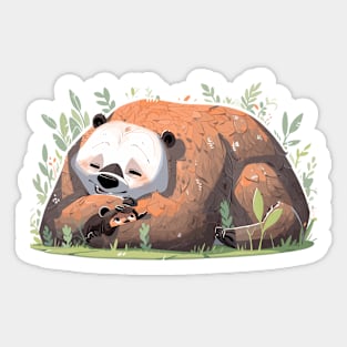 Adorable Grizzly Bear Animal Loving Cuddle Embrace Children Kid Tenderness Sticker